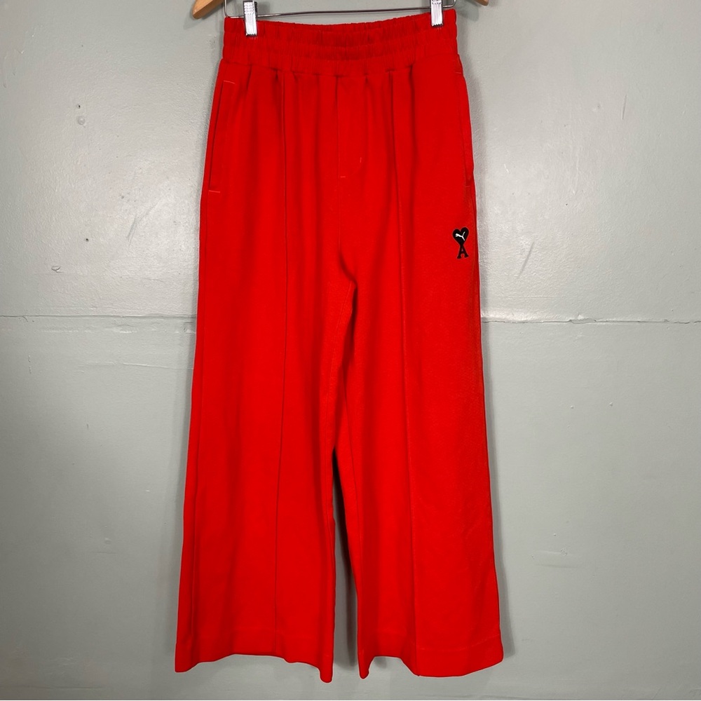 Puma x Ami Alexandre Mattiussi Wide Leg Sweatpants Orange Women Size Medium
